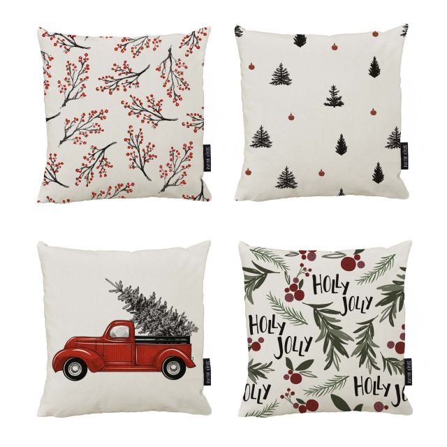 Set of pillow cases Red and black Christmas
